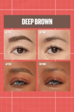⁦MAYBELLINE- قلم حواجب 2 في 1 وجل لإغلاق العيون من ميبيلين (بني غامق)⁩ - الصورة ⁦3⁩