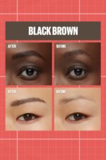 ⁦MAYBELLINE- مايبلين بيلد-ا-براو 2 في 1 وجل الحواجب (أسود بني)⁩ - الصورة ⁦2⁩