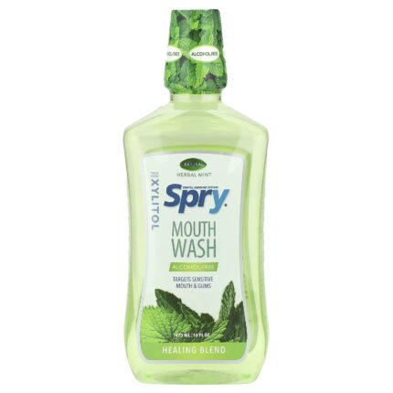 SPRY- غسول الفم سبراي (نعناع عشبي) 16 أونصة سائلة 473 مل