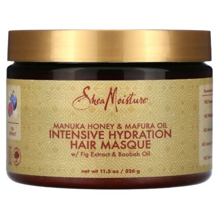 SHEA MOISTURE- شيا مويستشر
قناع ترطيب مكثف للشعر بعسل المانوكا وزيت المافورا، ١١.٥ أونصة (٣٢٦ غرامًا)