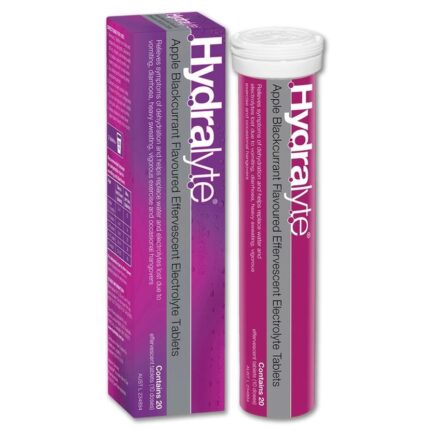 HYDRALYTE- هيدرالايت فوار إلكتروليت بنكهة التفاح والكشمش الأسود - 20 قرصًا