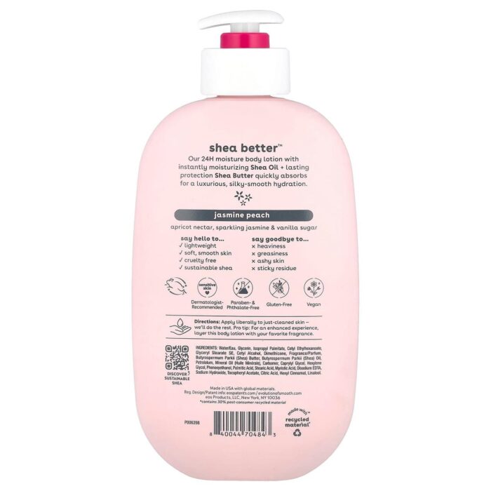 ⁦EOS BODY LOTION (473 ml)-لوشن الجسم المرطب لمدة 24 ساعة، برائحة الياسمين والخوخ⁩ - الصورة ⁦2⁩