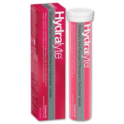 HYDRALYTE- هيدرالايت فوار إلكتروليت بنكهة الفراولة والكيوي - 20 قرصًا