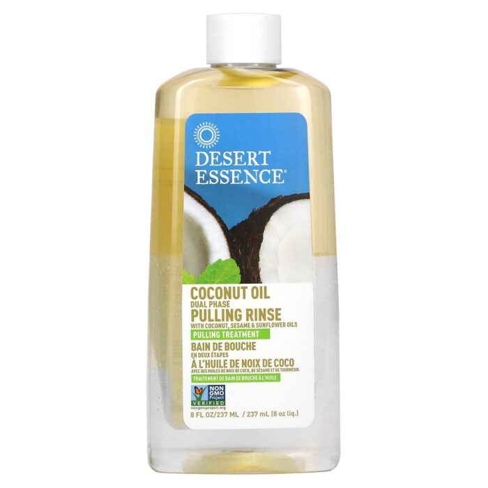 ⁦DESERT ESSENCE- زيت جوز الهند من ديزرت إيسنس، ثنائي المرحلة، غسول سحب، 8 أونصة سائلة (237 مل)⁩ - الصورة ⁦1⁩