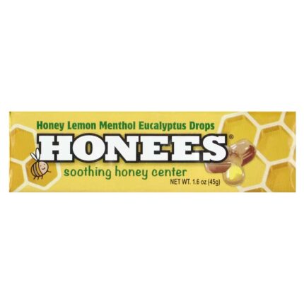 HONEES- عسل
قطرات عسل ليمون ومنثول وأوكالبتوس، ٤٥ غرامًا (١٫٦ أونصة)
