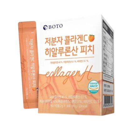 BOTO- بوتو كولاجين سي جزيء صغير وحمض الهيالورونيك بلون الخوخ 30 قطعة