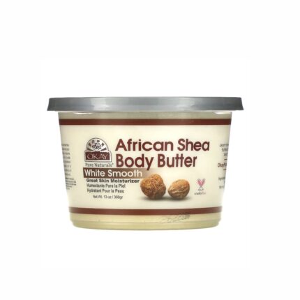 OKAY PURE NATURALS- اوكاي بيور ناتورالز
زبدة الشيا الأفريقية، أبيض ناعم، 13 أونصة (368 جم)