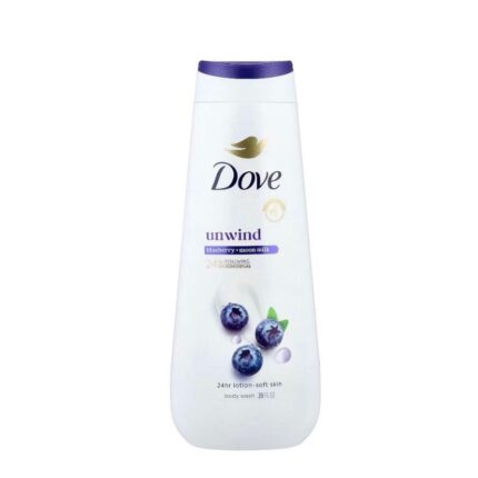 DOVE- غسول الجسم دوف المرطب واللطيف لجميع أنواع البشرة، برائحة التوت الأزرق وحليب القمر، 20 أونصة