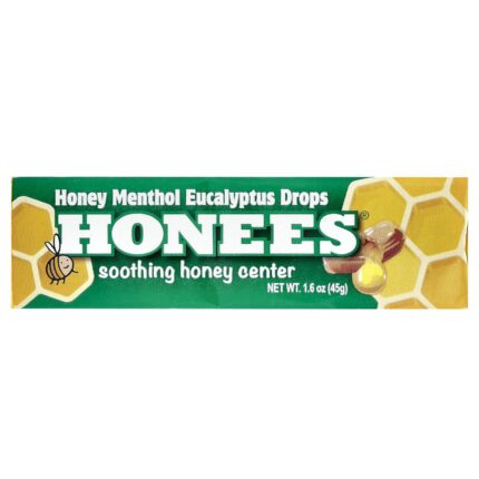 HONEES-أقراص العسل والمنثول والأوكالبتوس، 1.6 أونصة (45 غرام)