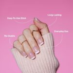 ⁦L.A GIRL-أظافر صناعية لامعة للغاية، أطراف أظافر جل لامعة، GNT154 طرف فرنسي أنيق، طقم من 25 قطعة⁩ - الصورة ⁦3⁩