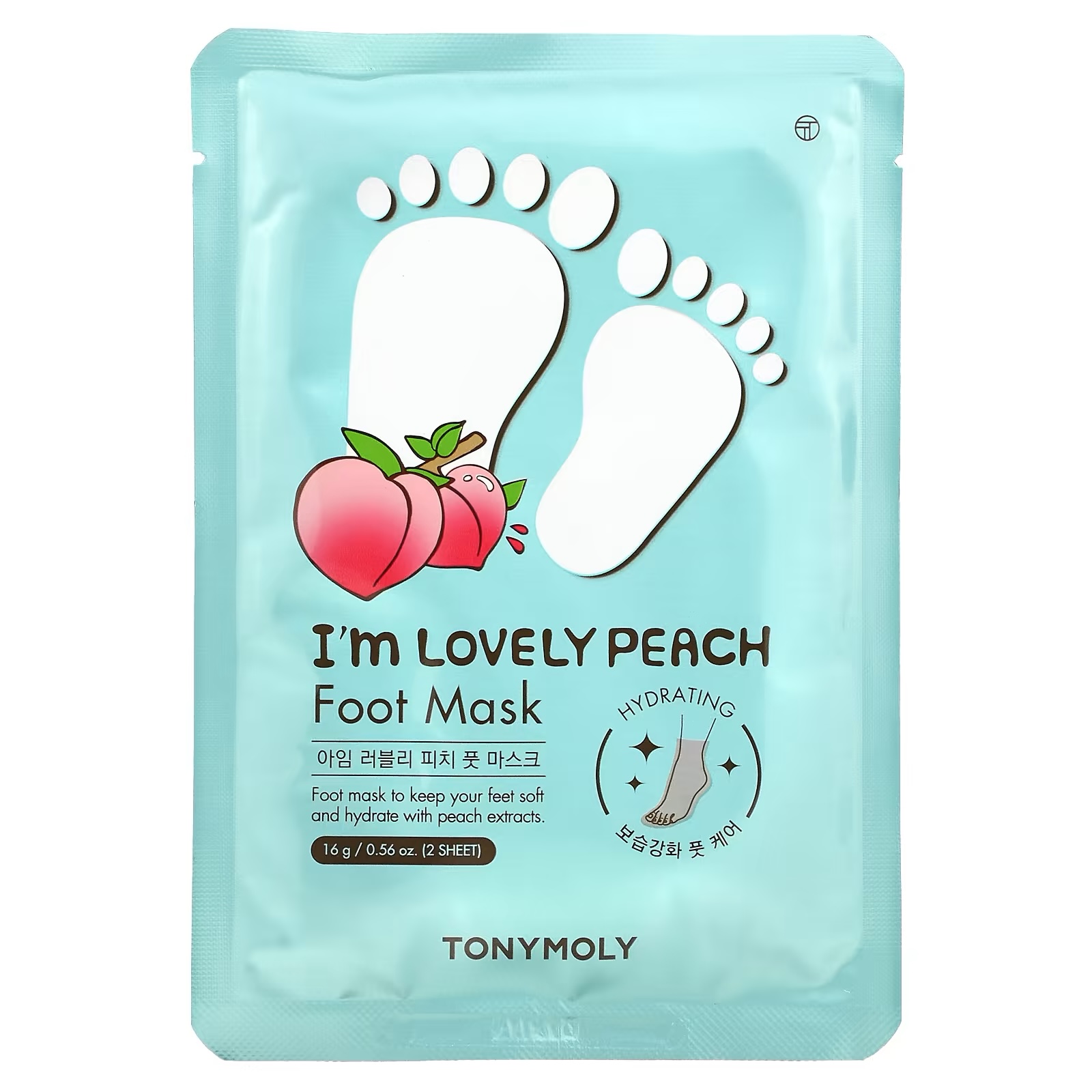 img_8235 TONYMOLY- قناع القدمين من توني مولي، بنكهة الخوخ الجميل، زوج واحد، 0.56 أونصة (16 غرام) - الصورة 1