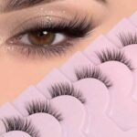 LASHES- BYO1 7 أزواج من الرموش الصناعية الكثيفة والناعمة والطبيعية والمتشابكة والمطولة المصنوعة من شعر المنك الصناعي