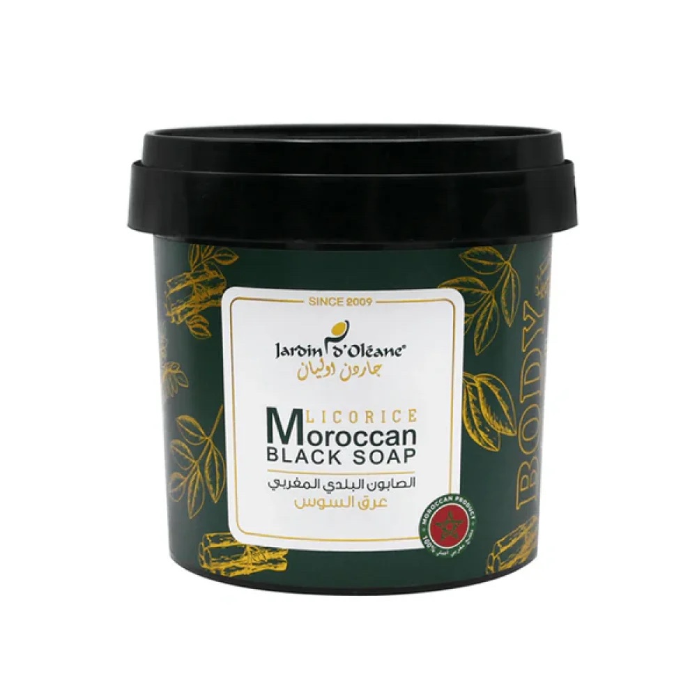img_5169-2 JARDIN D’ OLEANE- 500g صابون جاردان أوليان المغربي الأسود برائحة عرق السوس - الصورة 1